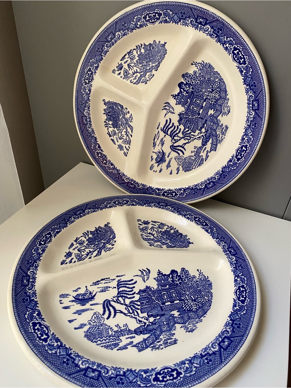 Vintage Willow Ware Blue Willow Pattern Divided Plate Vintage Royal China